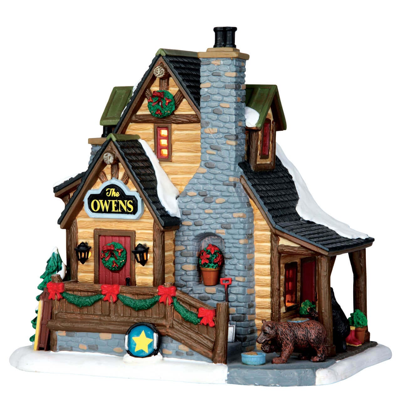 lemax-the-owen-s-cabin-chalet-miniature-lumineux image 4