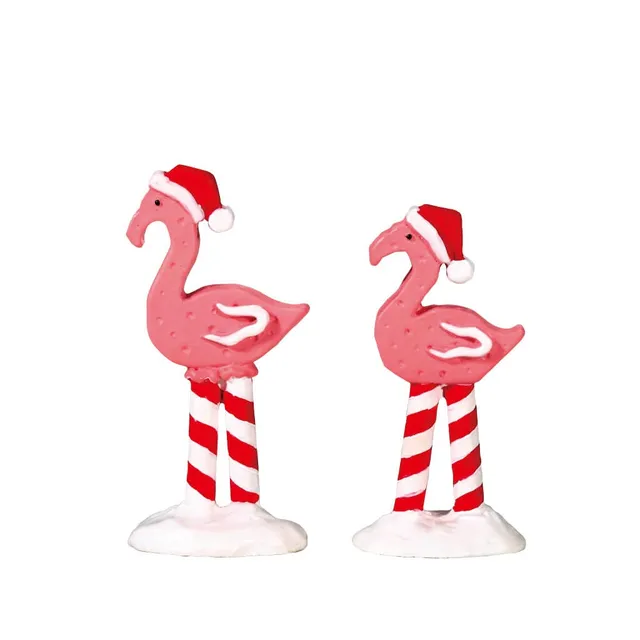 lemax-pink-flamingos-set-of-2-figurines-flamants-roses-sugar-n-spice image 1