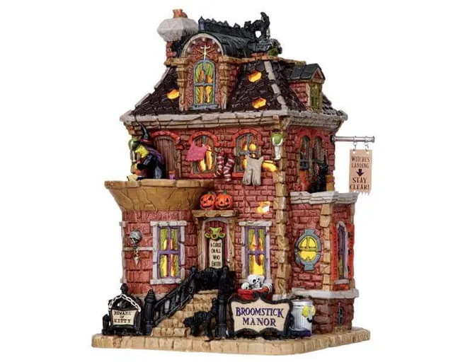 lemax-broomstick-manor-manoir-miniature-halloween image 1