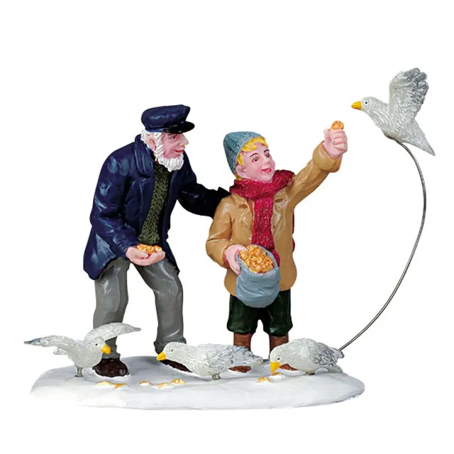 lemax-feeding-seagulls-figurine-miniature-village-de-no-l image 1