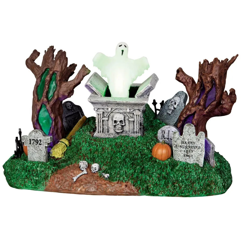 lemax-haunted-village-cemetery-cimeti-re-anim-spooky-town image 1