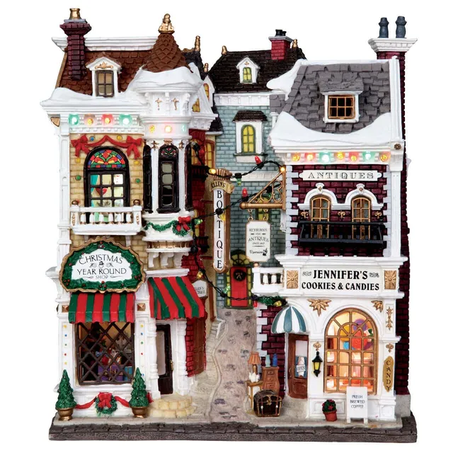 lemax-village-shops-fa-ades-de-boutiques-miniatures-lumineuses-essex-street image 1
