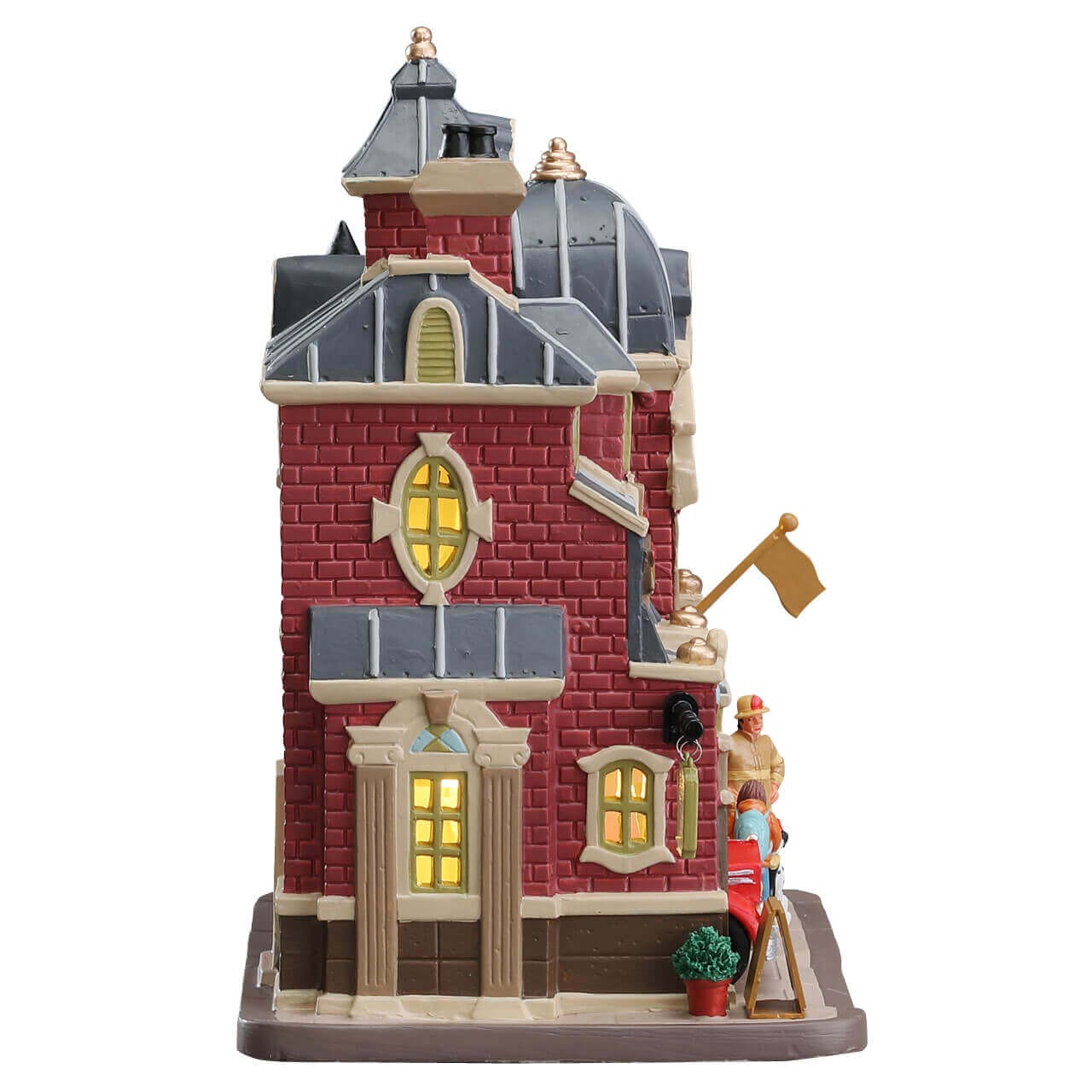 lemax-boot-drive-at-the-firehouse-sc-ne-miniature-caserne-de-pompiers image 3