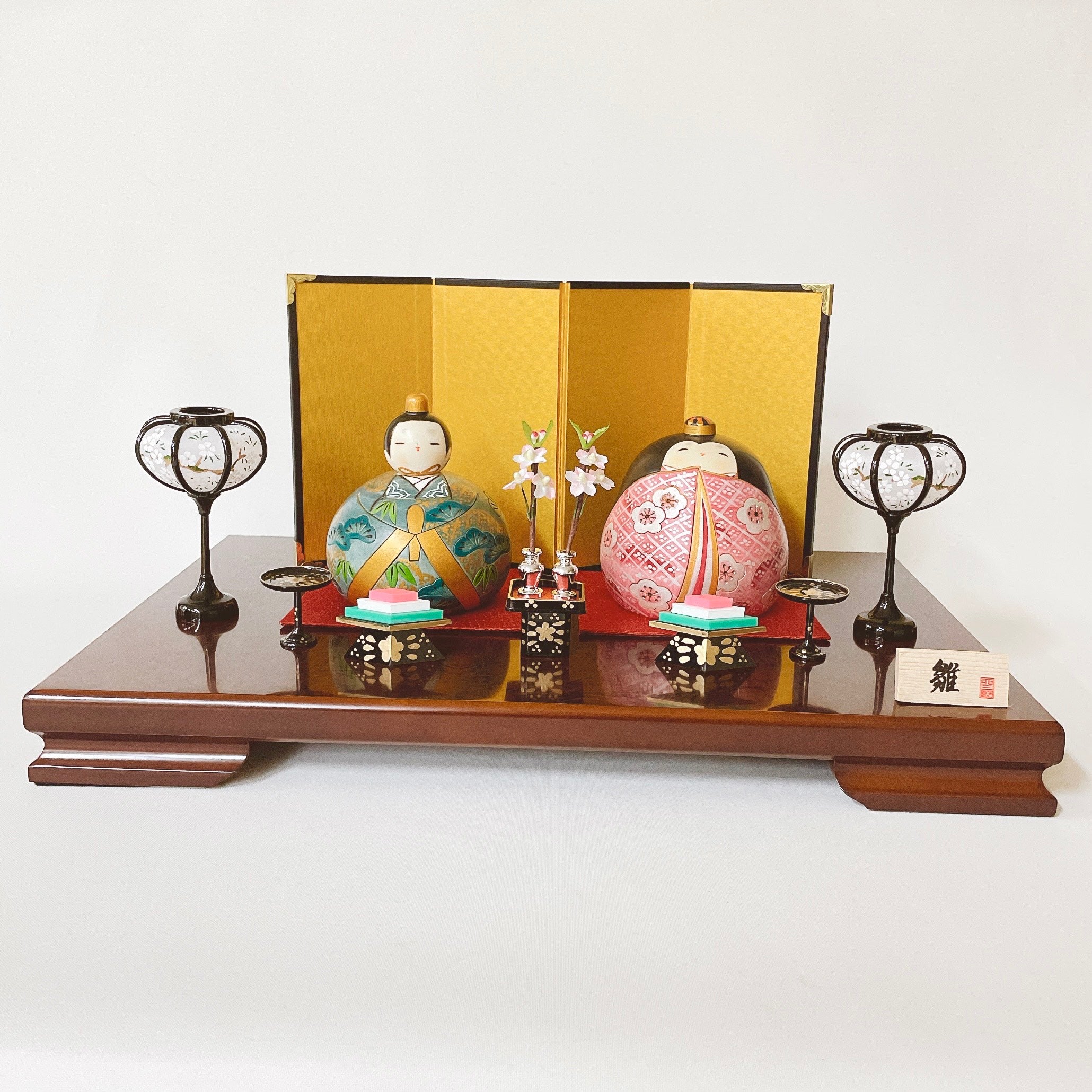 usaburo-kokeshi-heian-hina-paix-duo-artisanal-10-5-cm-set image 7