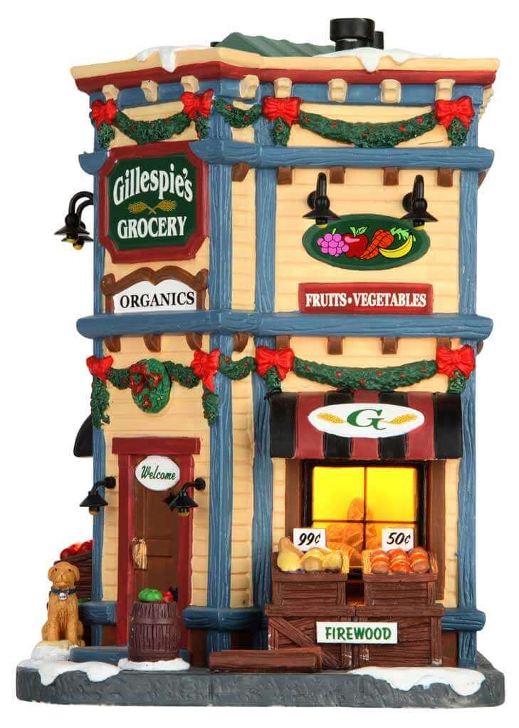 lemax-gillespie-s-grocery-picerie-illumin-e-miniature-village image 3