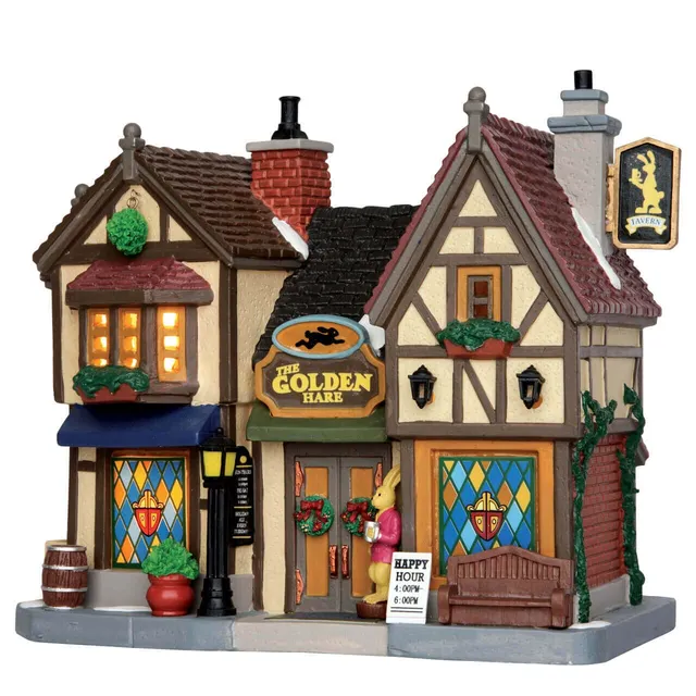 lemax-the-golden-hare-tavern-taverne-miniature-de-collection image 1