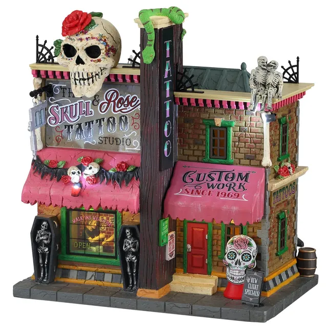 lemax-the-skull-and-rose-tattoo-studio-b-timent-spooky-town image 1