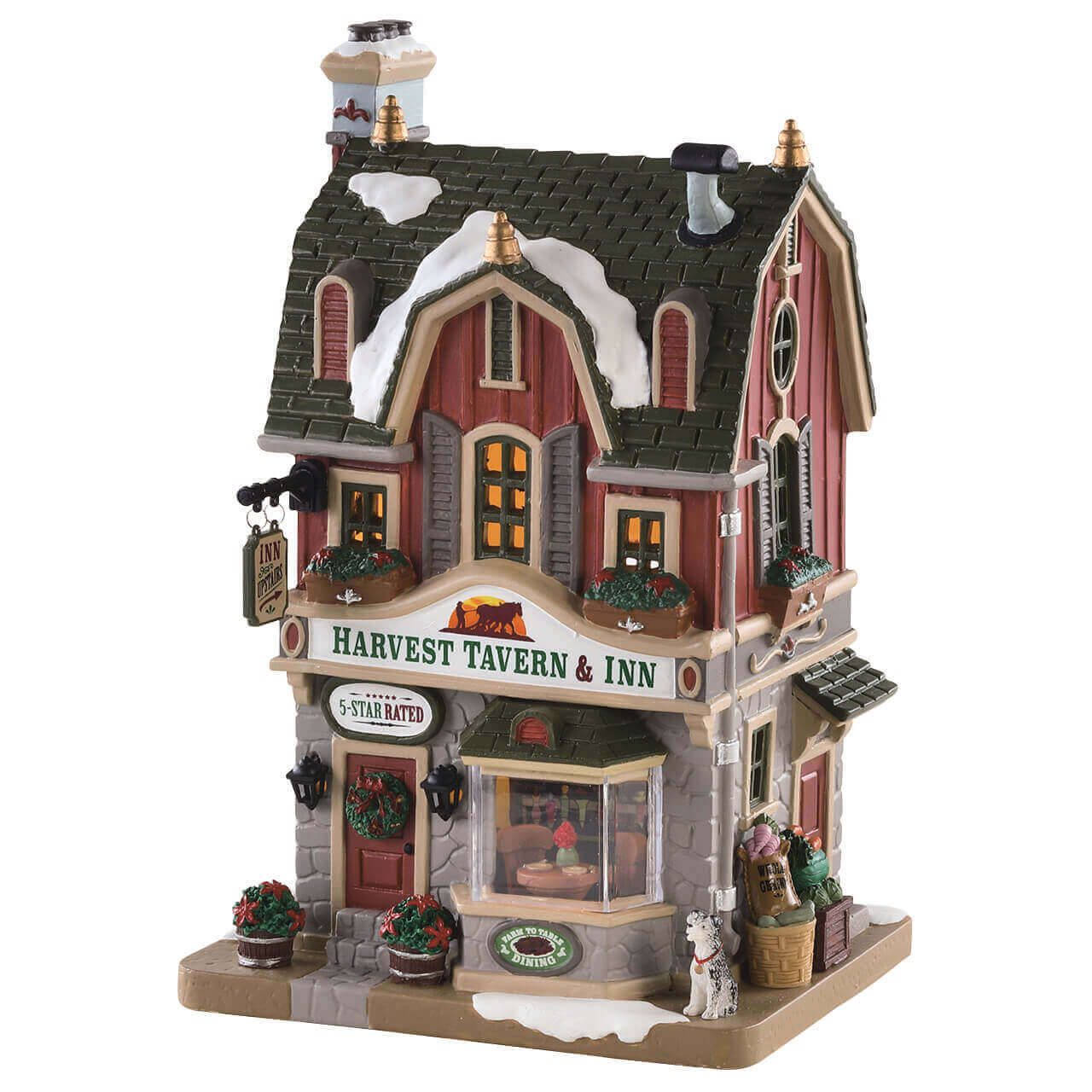 lemax-harvest-tavern-and-inn-b-timent-miniature-de-village-de-collection image 1