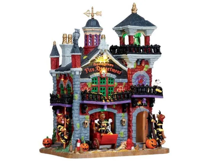 lemax-spookytown-fire-department-caserne-pompiers-halloween image 1