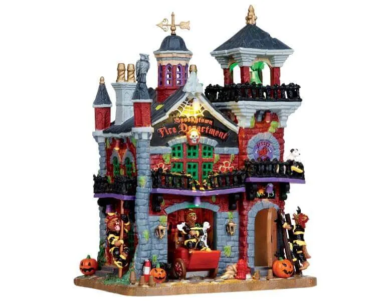 lemax-spookytown-fire-department-caserne-pompiers-halloween image 1