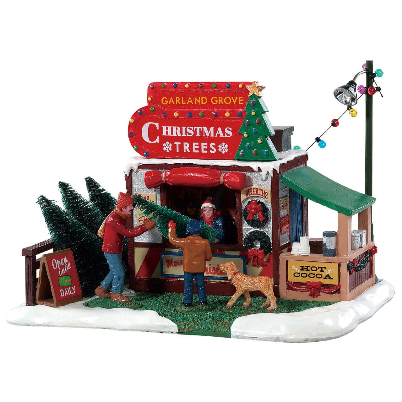 lemax-garland-grove-tree-lot-stand-sapins-de-no-l-miniature image 1