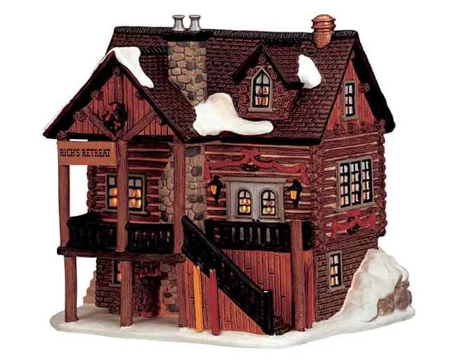 lemax-rich-s-retreat-chalet-miniature-lumineux image 1