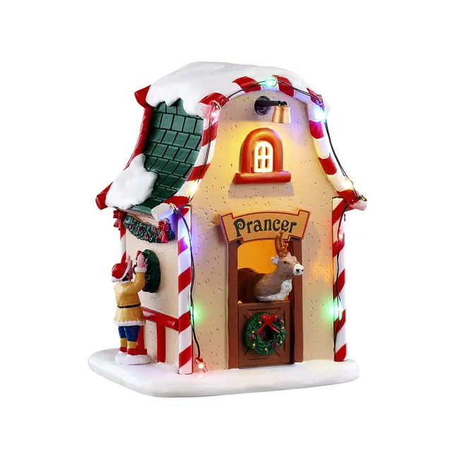 lemax-prancer-s-den-cabane-du-renne-lumineuse-santa-s-wonderland image 1