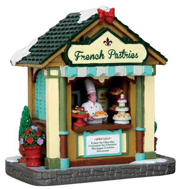 lemax-french-pastries-stand-stand-miniature-de-collection image 1