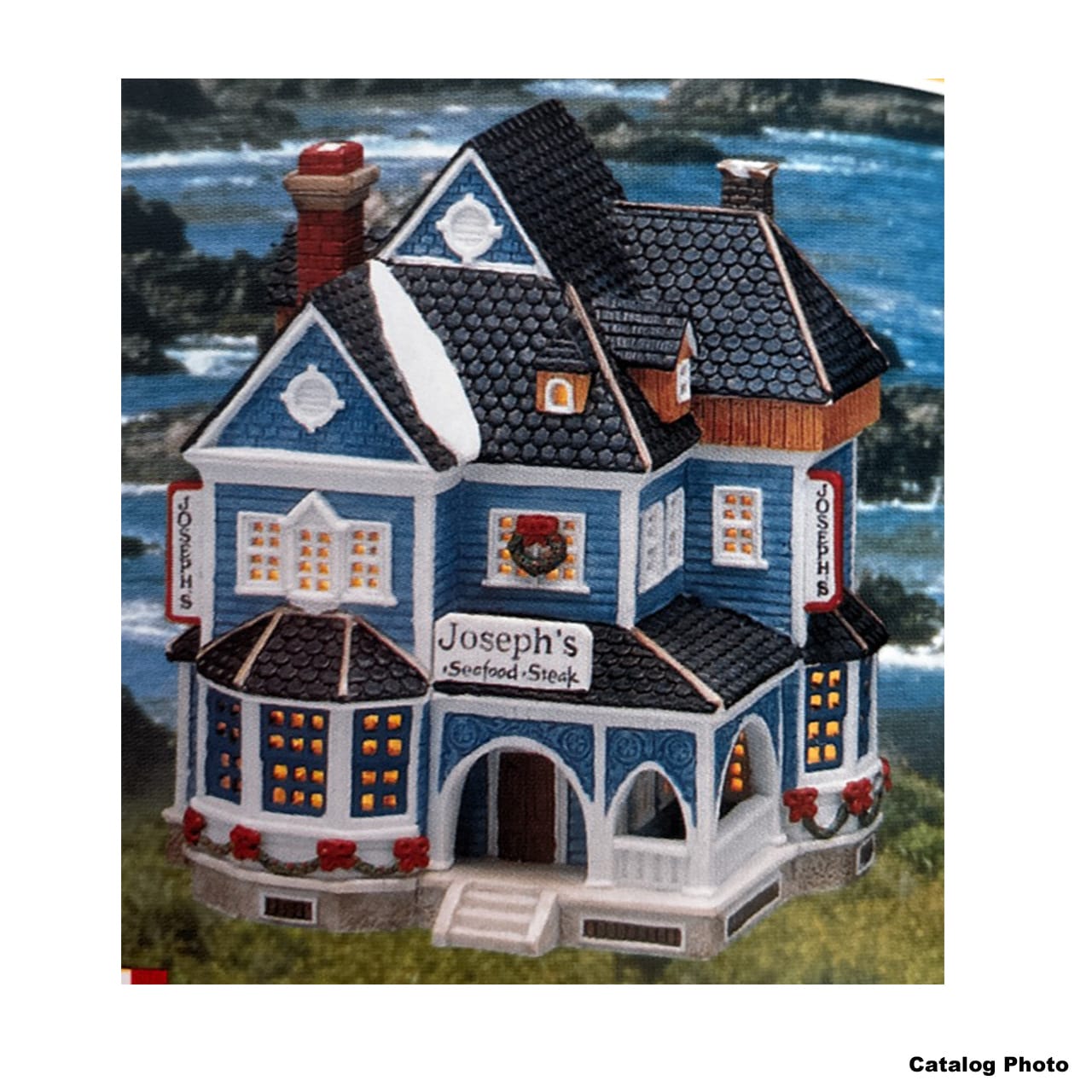 lemax-joseph-s-seafood-steak-b-timent-miniature-lumineux-village-de-collection image 1