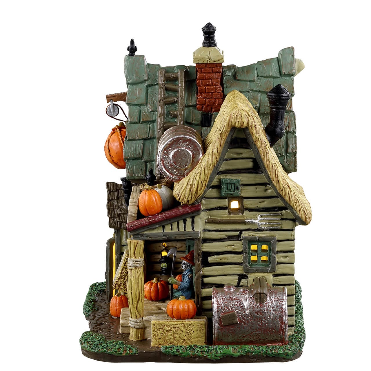 lemax-spooky-town-the-last-straw-house-of-the-scarecrow-maison-hant-e-miniature image 3
