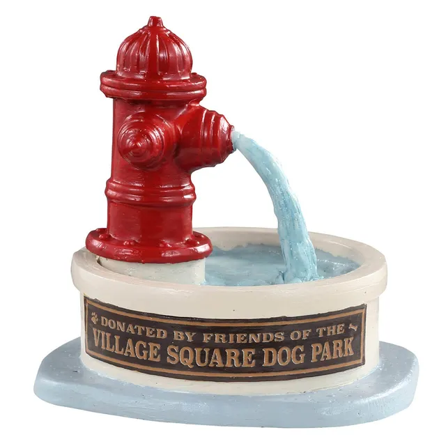lemax-dog-park-water-fountain-fontaine-miniature-pour-village-de-no-l image 1
