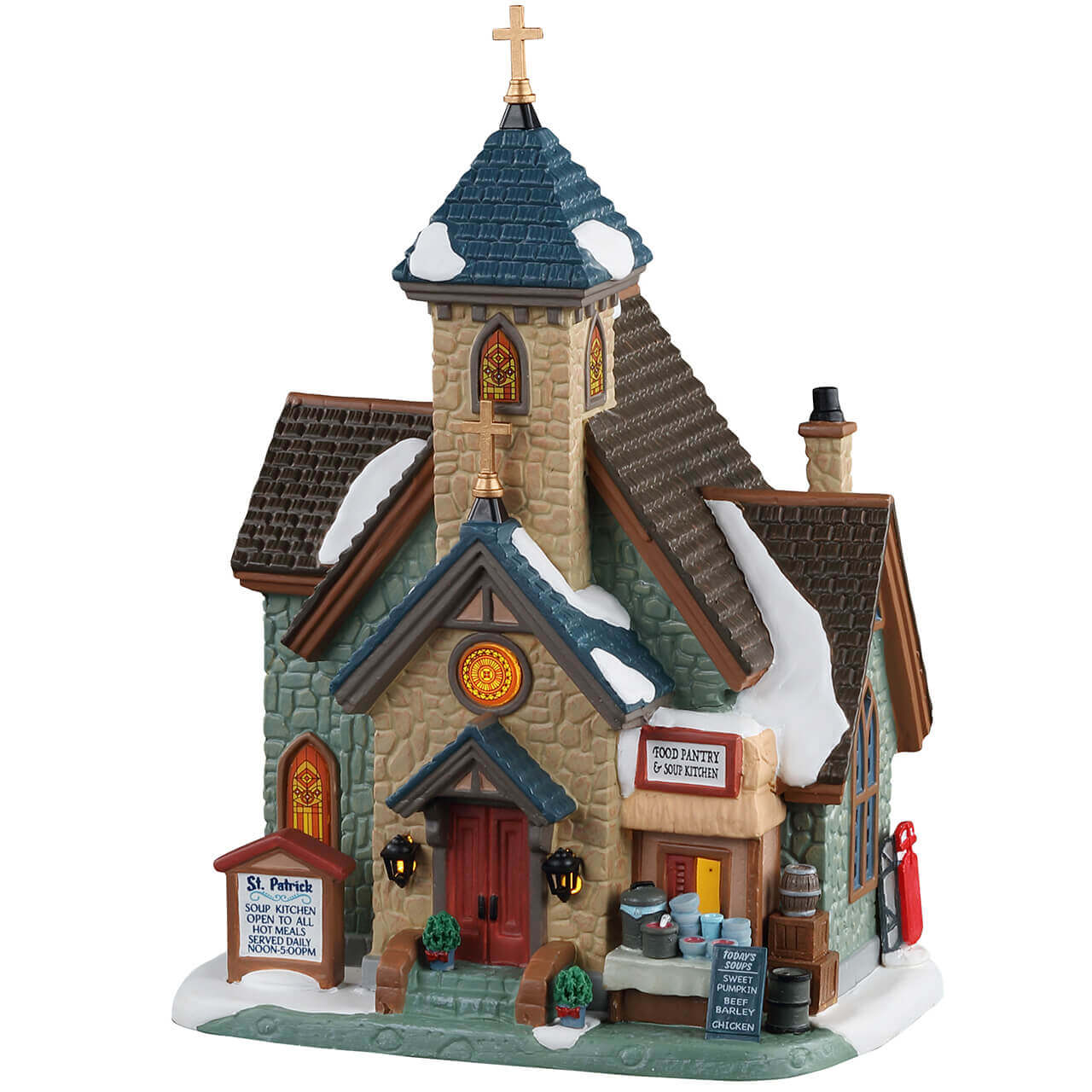 lemax-st-patrick-s-food-pantry-soup-kitchen-glise-miniature-caddington image 4