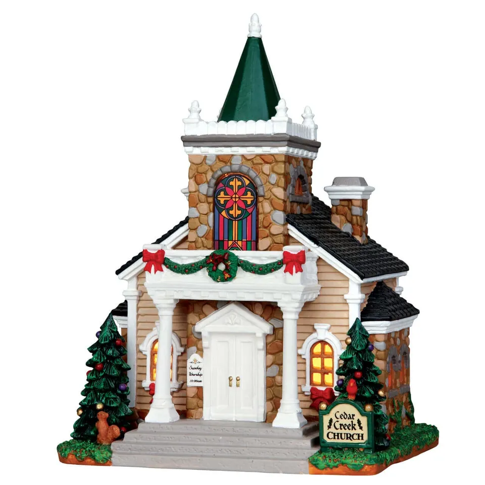 lemax-cedar-creek-church-glise-miniature-de-collection image 1