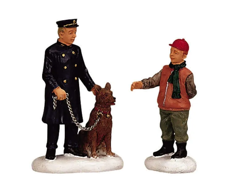 lemax-policeman-and-friend-figurine-village-miniature-policier image 1