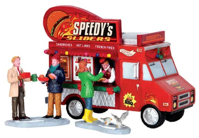 lemax-speedy-s-sliders-truck-set-of-3-accessoires-food-truck-miniatures image 1