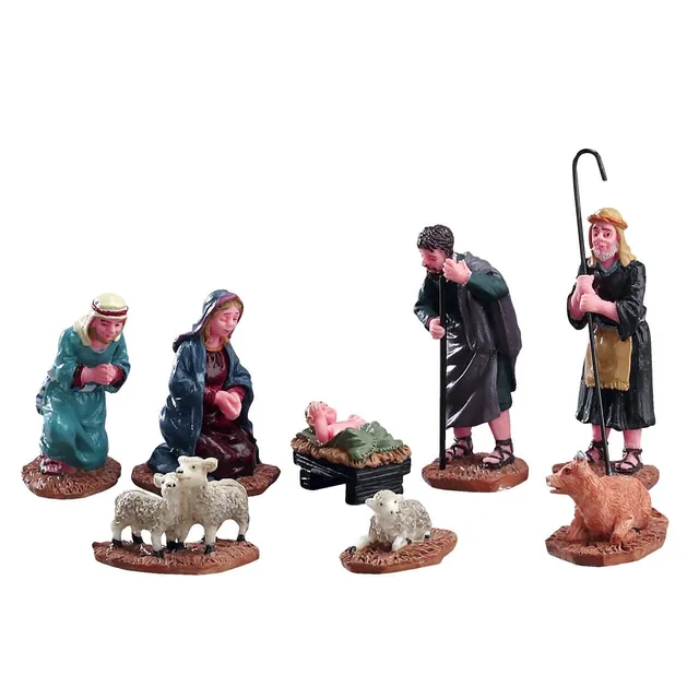 lemax-nativity-figurines-set-of-8-cr-che-miniature-no-l-lot-8-pi-ces image 1