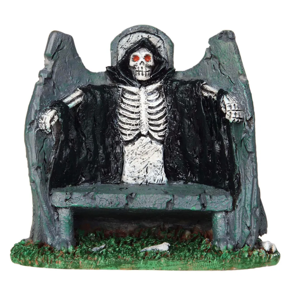 lemax-reaper-bench-spooky-town-banc-squelette-halloween-miniature image 1