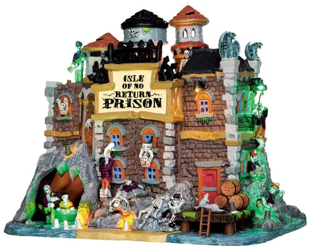 lemax-isle-of-no-return-prison-prison-hant-e-lumineuse-spooky-town image 1