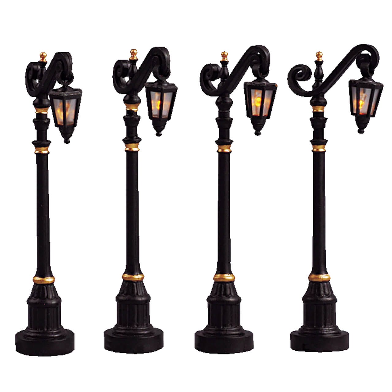 lemax-colonial-street-lamp-set-de-4-lampadaires-miniatures image 1