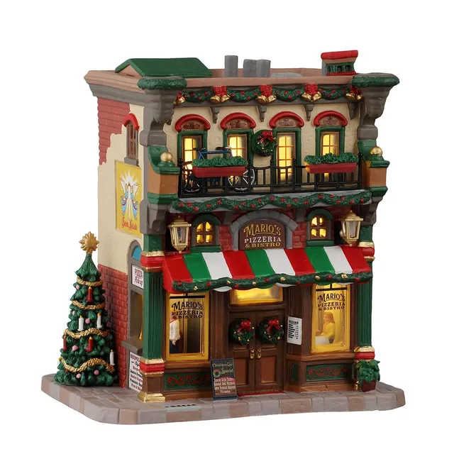 lemax-mario-s-pizzeria-bistro-b-timent-miniature-lumineux-caddington image 1