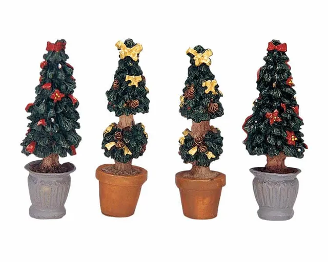 lemax-cone-shaped-topiaries-christmas-tree-lot-sapins-miniatures image 1