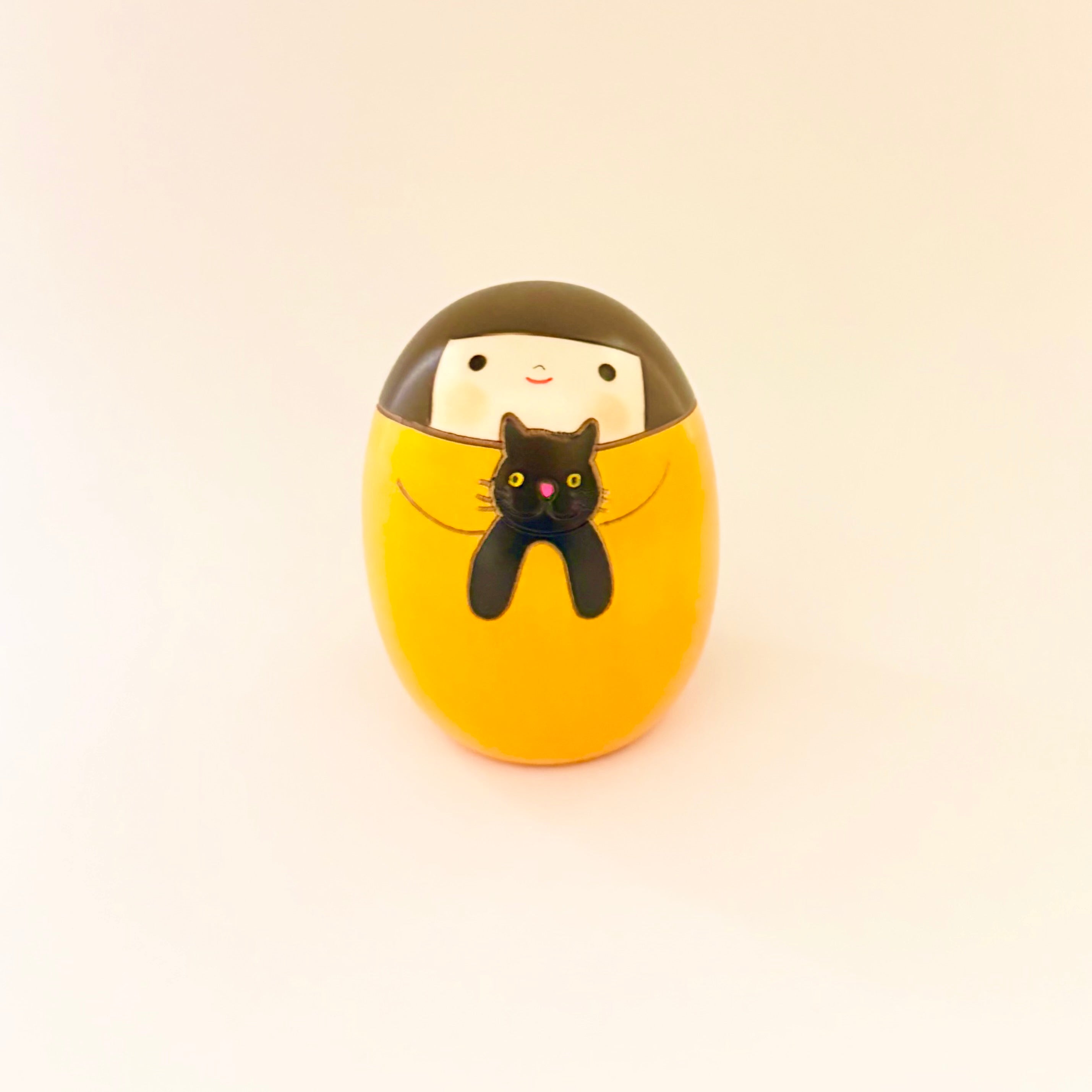 usaburo-kokeshi-neko-no-kuro-chat-noir-figurine-artisanale-9-cm image 1