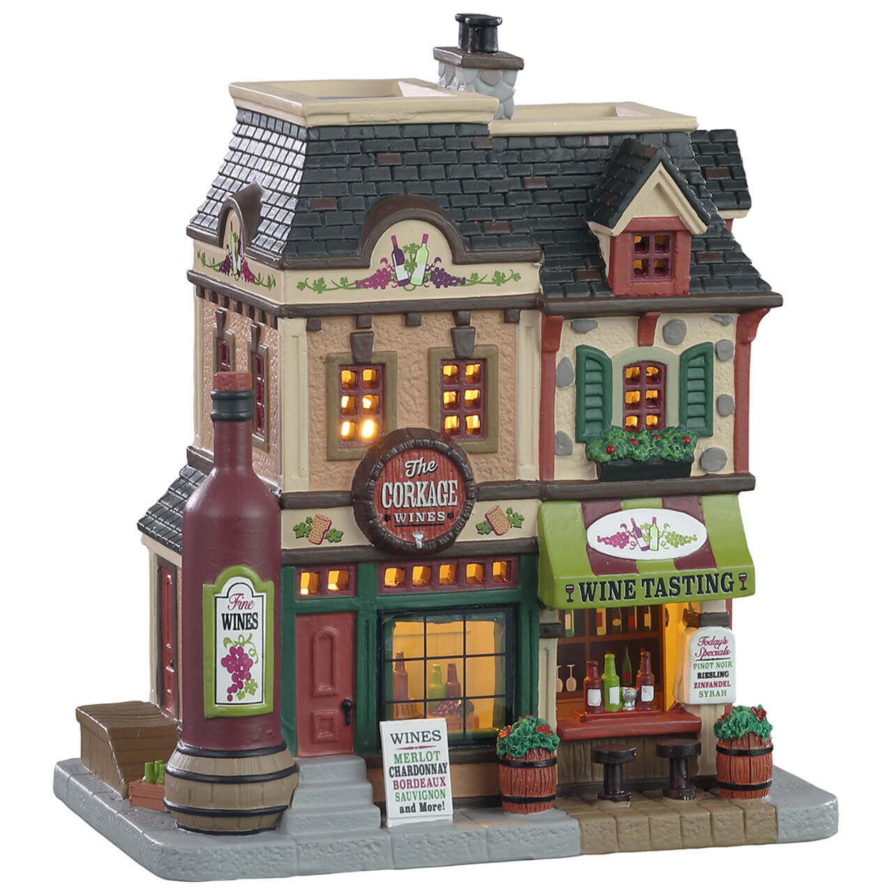 lemax-the-corkage-maison-miniature-bar-vins-lumineuse image 4