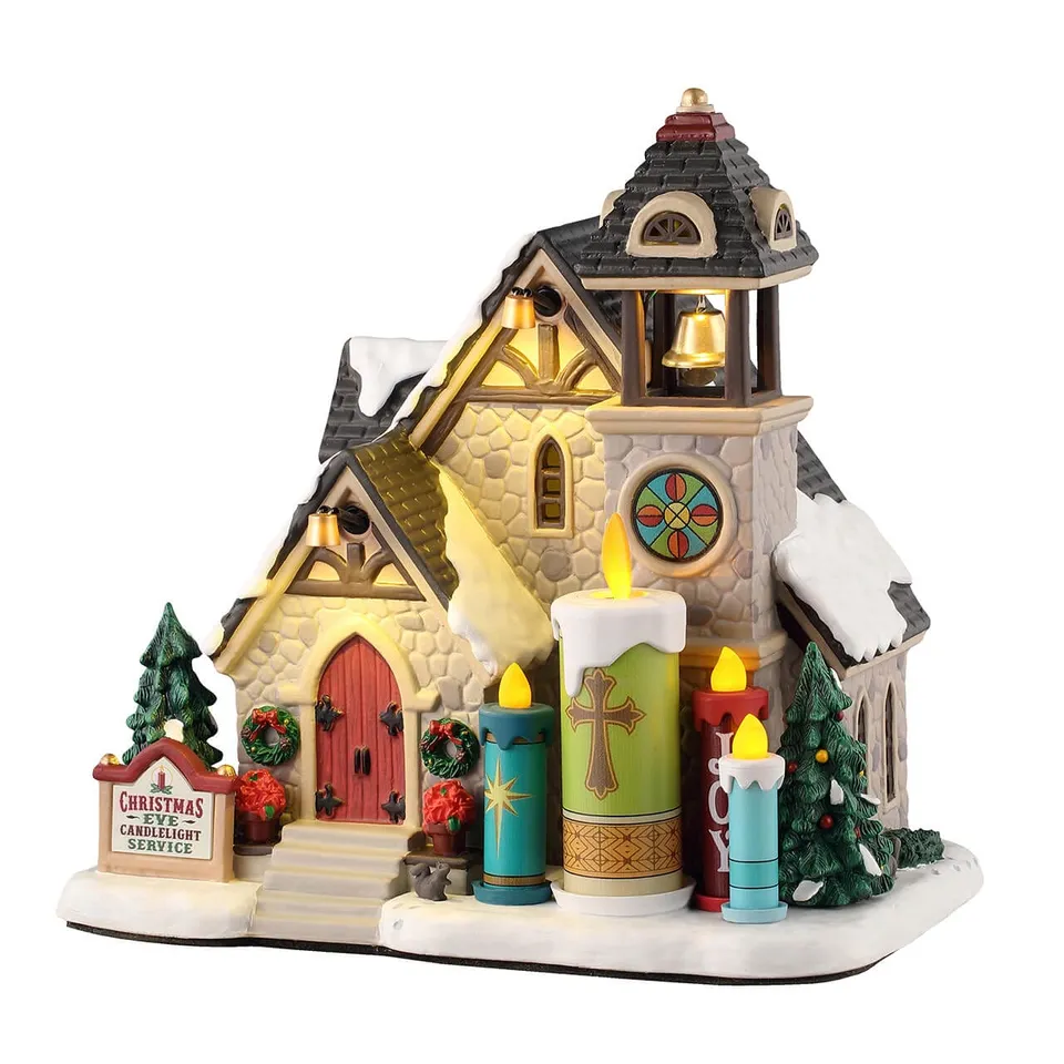 lemax-candlelight-church-caddington-glise-miniature-lumineuse image 1