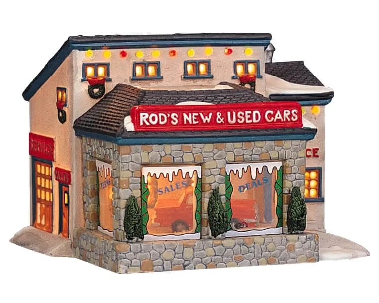 lemax-rod-s-car-lot-b-timent-miniature-village-de-no-l image 1