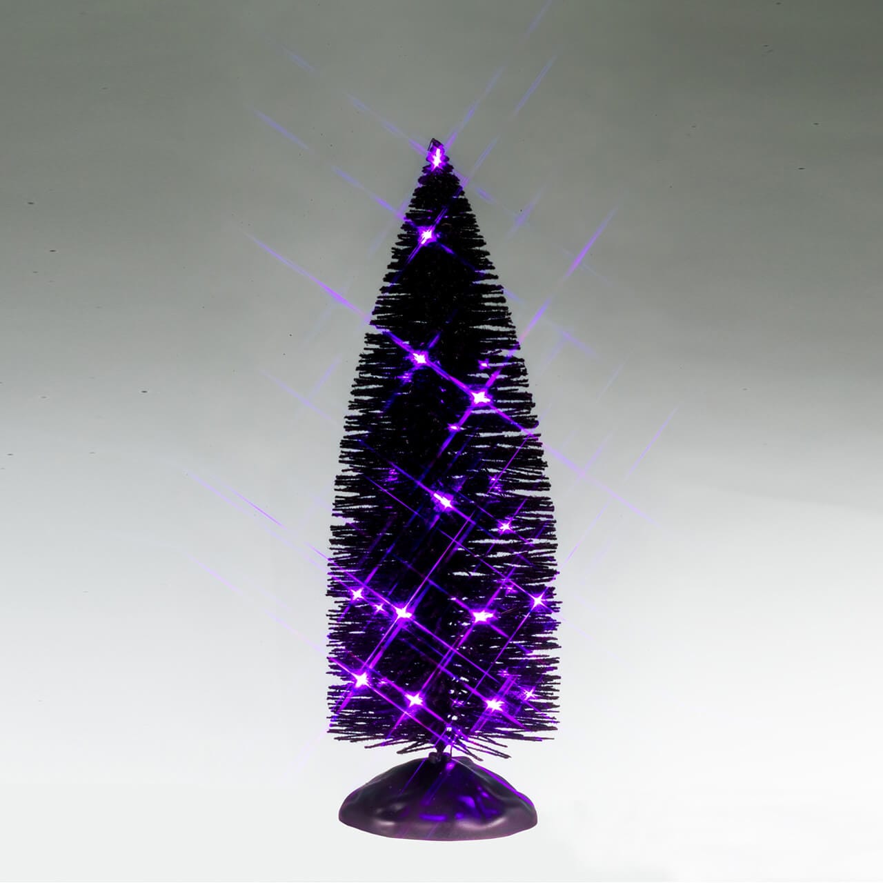 lemax-black-bristle-tree-with-purple-lights-arbre-miniature-lumineux-halloween image 1