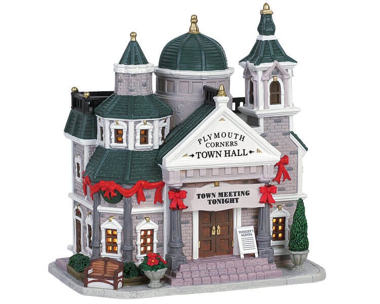 lemax-plymouth-corners-town-hall-mairie-miniature-general-products image 2
