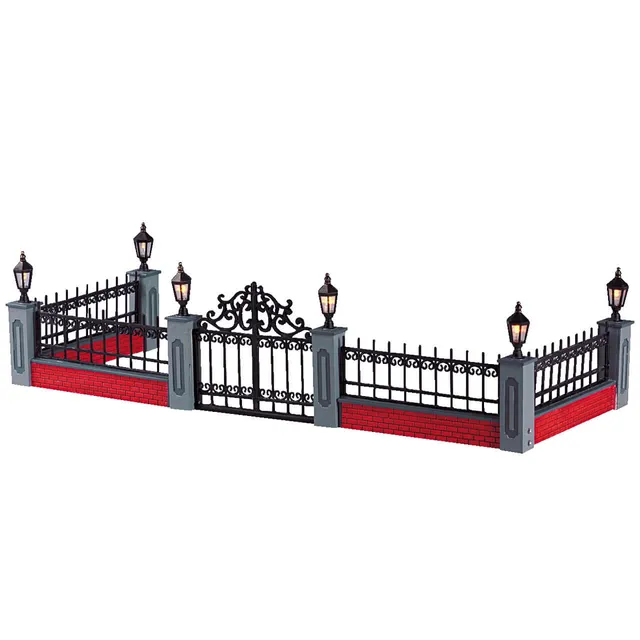lemax-lighted-wrought-iron-fence-lot-de-5-barri-res-lumineuses image 1