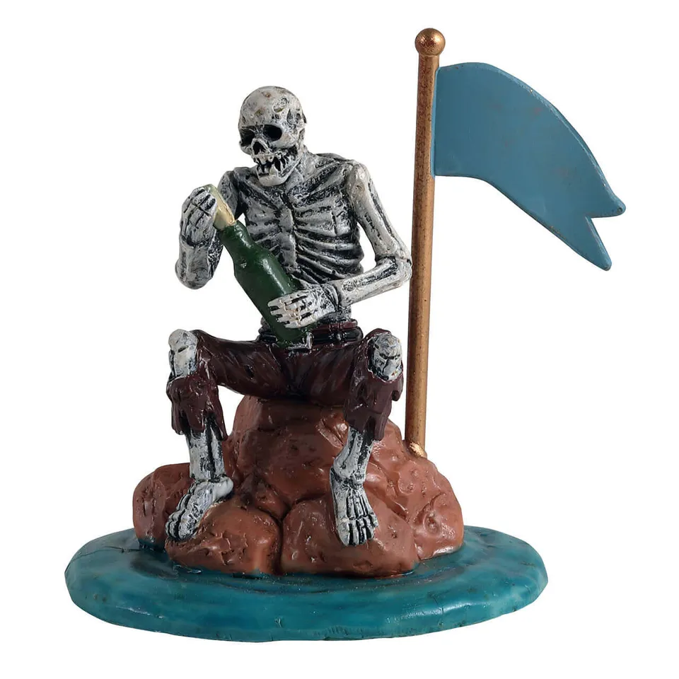 lemax-message-in-a-bottle-miniature-spooky-town-squelette image 1