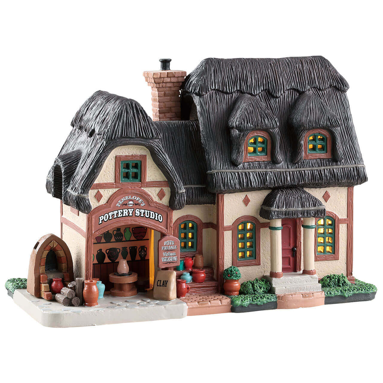 lemax-penelopes-pottery-studio-maison-miniature-lumineuse-caddington image 1