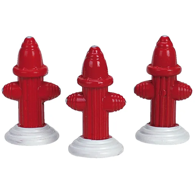 lemax-metal-fire-hydrant-set-of-3-bouches-d-incendie-miniatures-lot-de-3 image 1