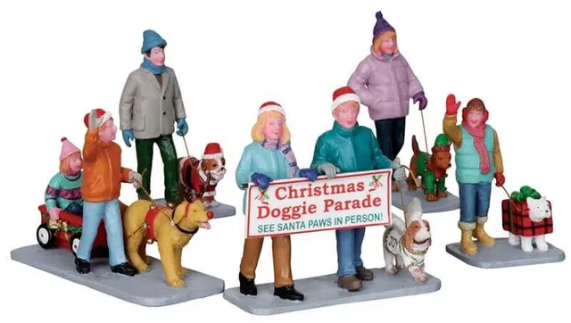 lemax-christmas-doggie-parade-set-of-5-figurines-chiens-no-l image 1