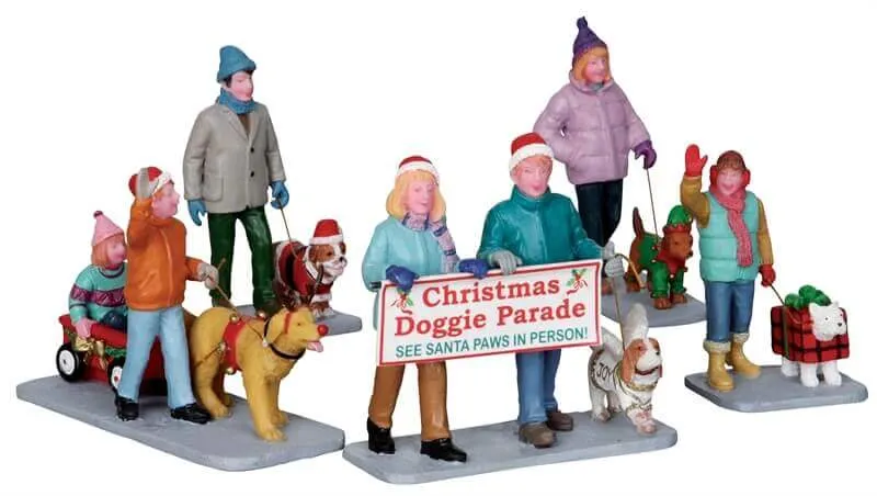 lemax-christmas-doggie-parade-set-of-5-figurines-chiens-no-l image 1