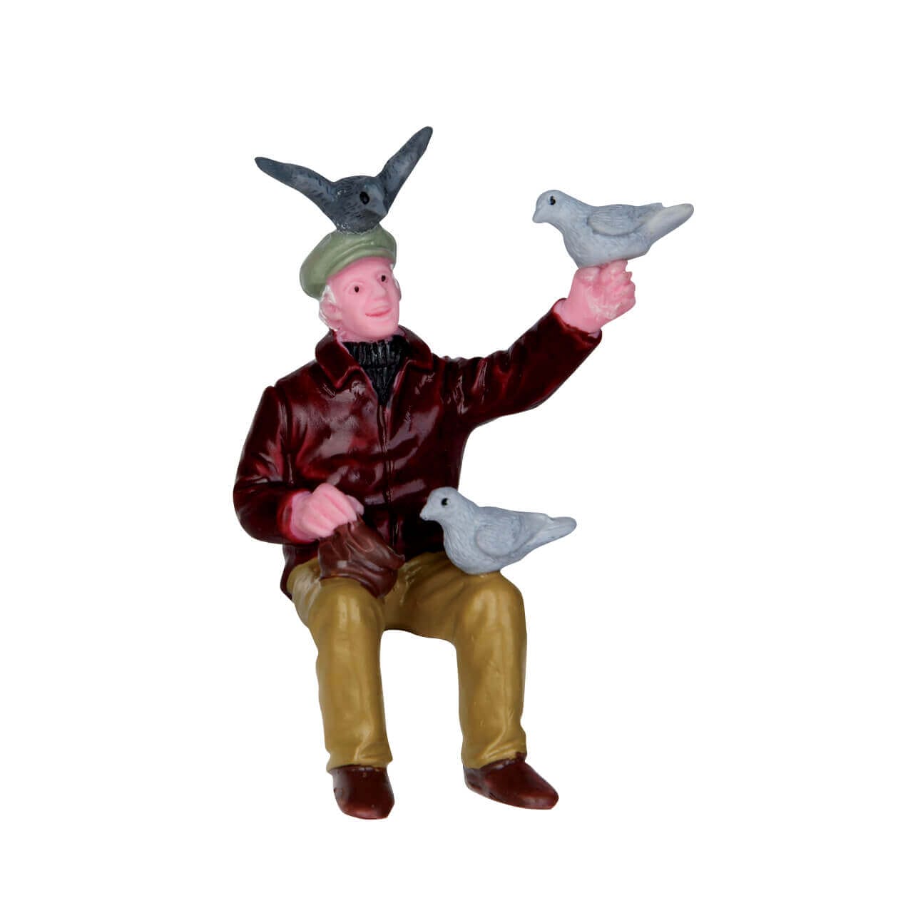 lemax-birds-friends-sit-down-figurine-miniature-assise image 1