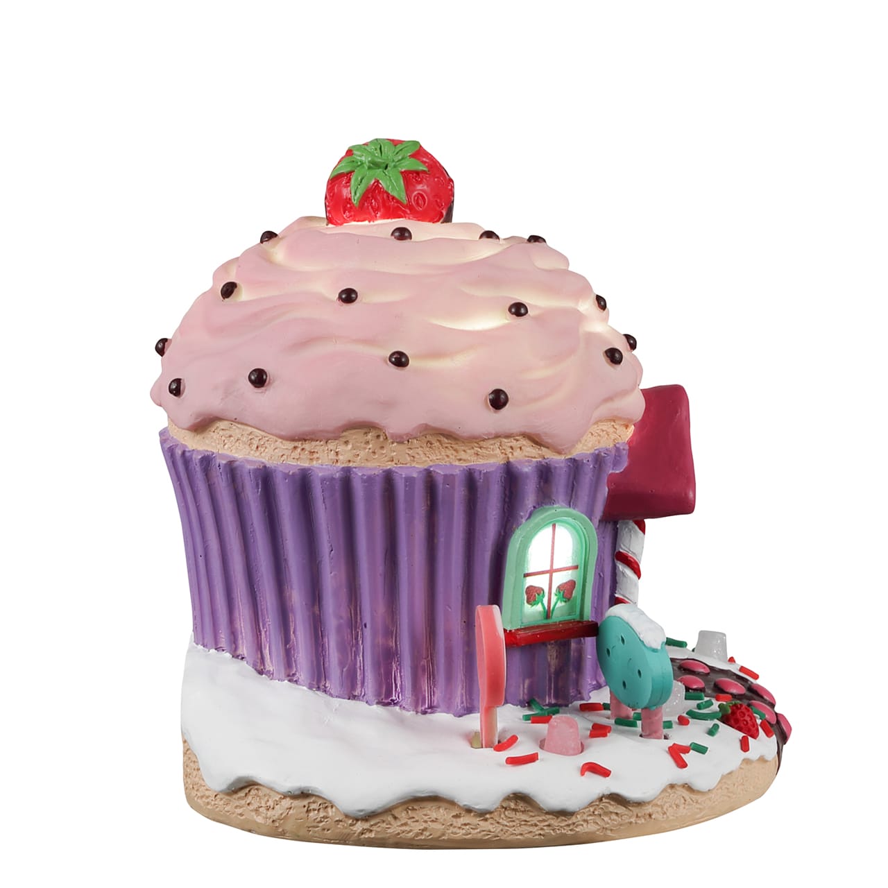 lemax-strawberry-bungalow-maison-miniature-camp-cupcake image 2