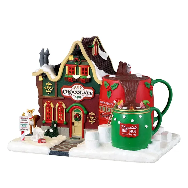 lemax-hot-chocolate-spa-b-timent-miniature-lumineux-santa-s-wonderland image 1