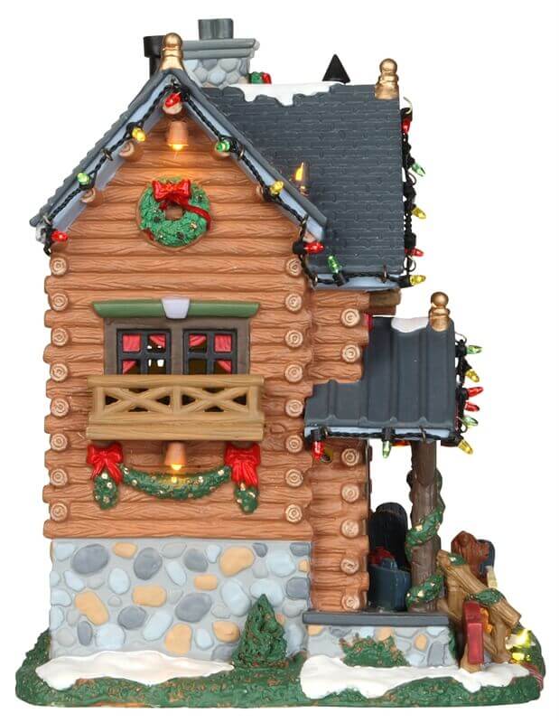 lemax-pine-grove-lodge-chalet-miniature-feu-de-camp image 2