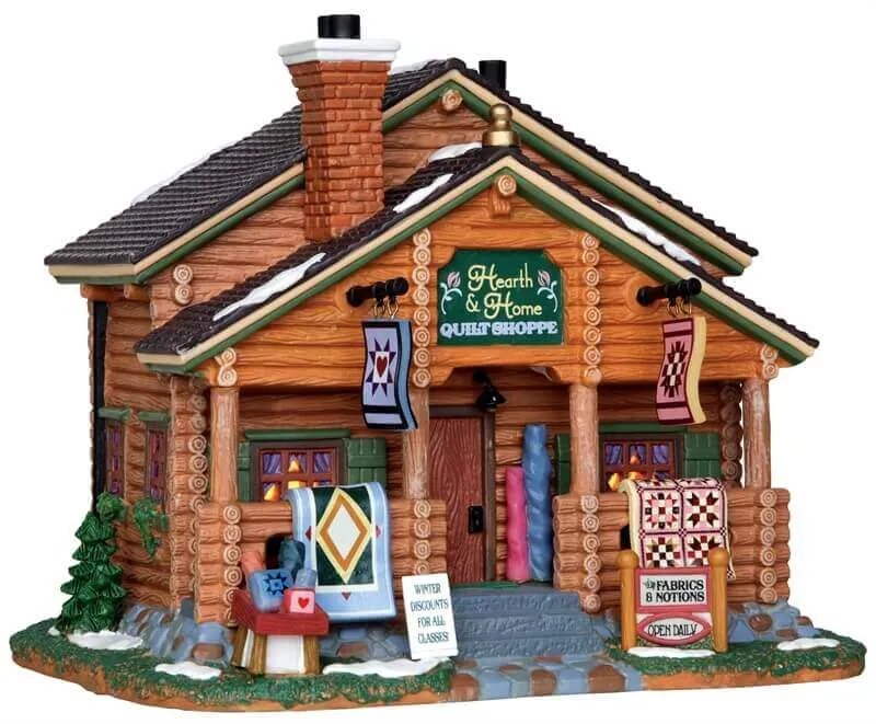 lemax-hearth-home-quilt-shoppe-boutique-miniature-lumineuse image 1