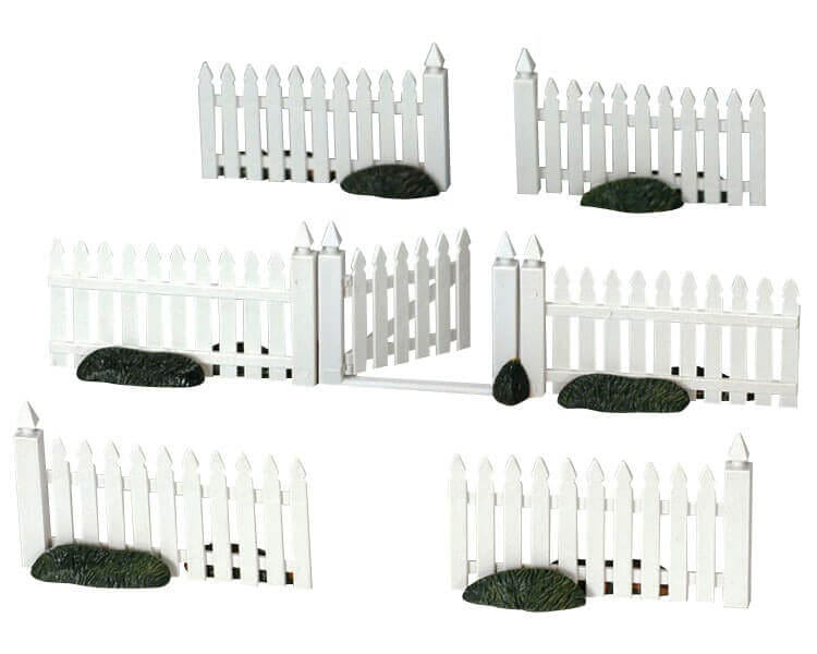 lemax-plastic-picket-fence-cl-ture-blanche-miniature-de-village image 1