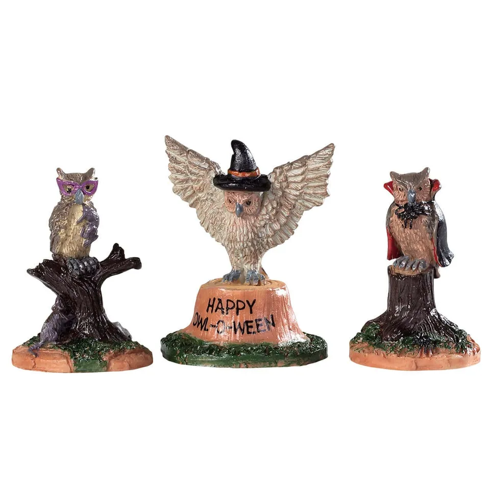 lemax-happy-owl-o-ween-figurines-halloween-spooky-town image 1